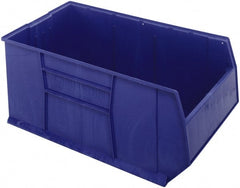 Quantum Storage - 175 Lb. Load Capacity, 41-7/8" Deep, Blue Polypropylene Hopper Stacking Bin - 17-1/2" High x 23-7/8" Wide x 41-7/8" Long - Exact Tooling
