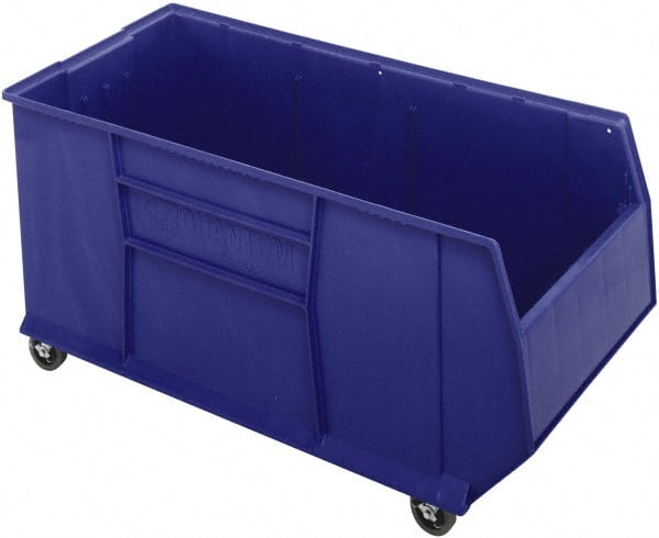 Quantum Storage - 175 Lb. Load Capacity, 41-7/8" Deep, Blue Polypropylene Hopper Stacking Bin - 17-1/2" High x 19-7/8" Wide x 41-7/8" Long - Exact Tooling