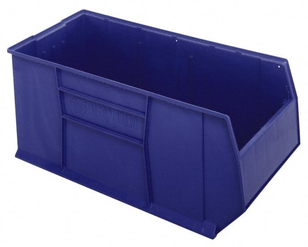 Quantum Storage - 175 Lb. Load Capacity, 41-7/8" Deep, Blue Polypropylene Hopper Stacking Bin - 17-1/2" High x 19-7/8" Wide x 41-7/8" Long - Exact Tooling