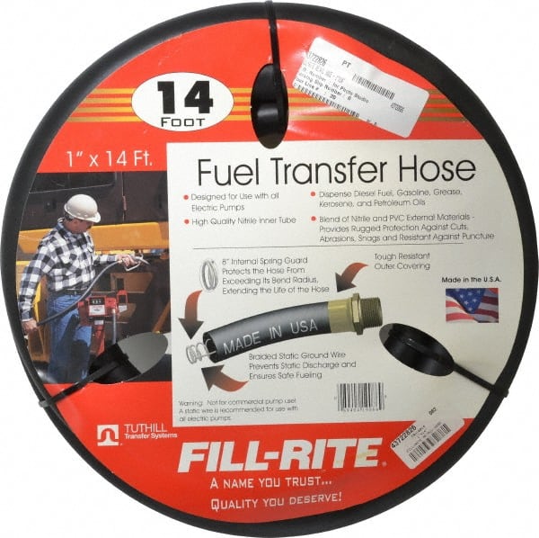 Tuthill - 1" ID x 1.45" OD x 14' OAL, NPT Petroleum Transfer Hose - -30 to 140°F - Exact Tooling