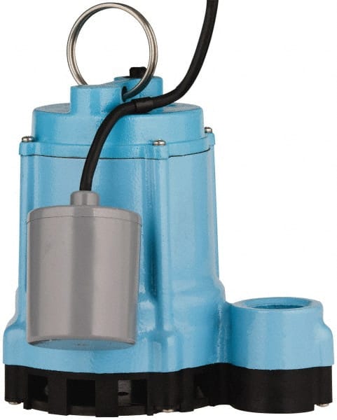 Little Giant Pumps - 4/10 hp, 9 Amp Rating, 115 Volts, Piggyback Mechanical Float Operation, Effluent Pump - 1 Phase, Cast Iron Housing - Exact Tooling