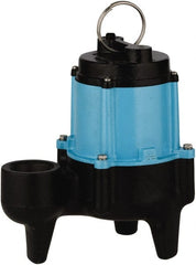 Little Giant Pumps - 1/2 hp, 9.5 Amp Rating, 115 Volts, Manual Operation, Sewage Pump - 1 Phase, Cast Iron Housing - Exact Tooling