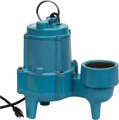 Little Giant Pumps - 4/10 hp, 8.5 Amp Rating, 115 Volts, Manual Operation, Sewage Pump - 1 Phase, Cast Iron Housing - Exact Tooling