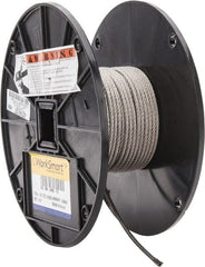 Value Collection - 100' Long, 1/8" Diam, Aircraft Cable - 1,780 Lb Breaking Strength, Material Grade 316, 7 x 19 Strand Core - Exact Tooling