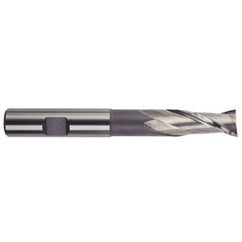 5/8 Dia. x 4-5/8 Overall Length 2-Flute Square End High Speed Steel SE End Mill-Round Shank-Center Cut-Uncoated - Exact Tooling