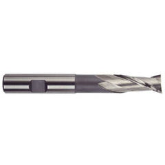 1 Dia. x 7-1/4 Overall Length 2-Flute Square End High Speed Steel SE End Mill-Round Shank-Center Cut-Uncoated - Exact Tooling