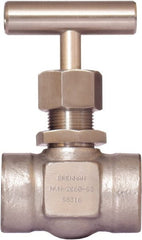 Brennan - 1/4" Pipe, Straight Needle Valve - PTFE Seal, Tube Ends, Stainless Steel Valve, 6,000 Max psi - Exact Tooling