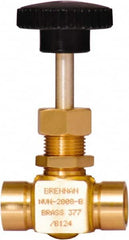 Brennan - 1/4" Pipe, Straight Needle Valve - PTFE Seal, NPT Ends, Brass Valve, 3,000 Max psi - Exact Tooling