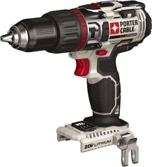 Porter-Cable - 20 Volt 1/2" Chuck Pistol Grip Handle Cordless Drill - 0-400 & 0-1600 RPM, Single-Sleeve Ratcheting Chuck, Reversible, Lithium-Ion Batteries Not Included - Exact Tooling