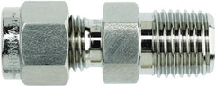 Brennan - 1/4" Tube OD x 1/2 Thread Stainless Steel Compression Tube Male Connector - Exact Tooling
