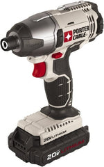 Porter-Cable - 1/4" Drive 20 Volt T-Handle Cordless Impact Wrench & Ratchet - 2,900 RPM, 124 Ft/Lb Torque, 2 Lithium-Ion Batteries Included - Exact Tooling