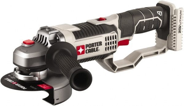Porter-Cable - 4-1/2" Wheel Diam, 8,500 RPM, Cordless Cutoff & Cutoff-Grinder Tool - Right Angle Handle, 20 Volt - Exact Tooling