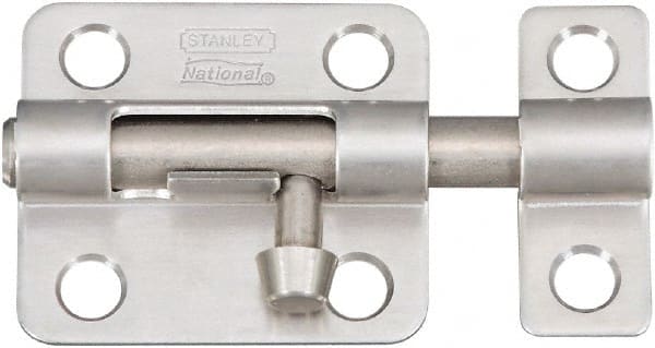 National Mfg. - 2-1/2" Long, 1-1/2" Wide Barrel Bolts - Stainless Steel - Exact Tooling