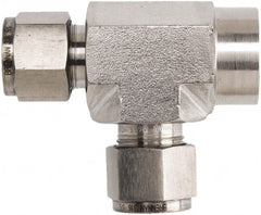 Brennan - 1/2" OD, Stainless Steel Female Run Tee - Comp x FNPT x Comp Ends - Exact Tooling