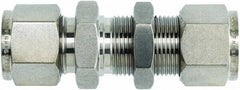 Brennan - 1/2" OD, Stainless Steel Bulkhead Union - Comp x Comp Ends - Exact Tooling