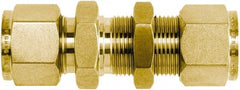 Brennan - 1/2" OD, Brass Bulkhead Union - Comp x Comp Ends - Exact Tooling