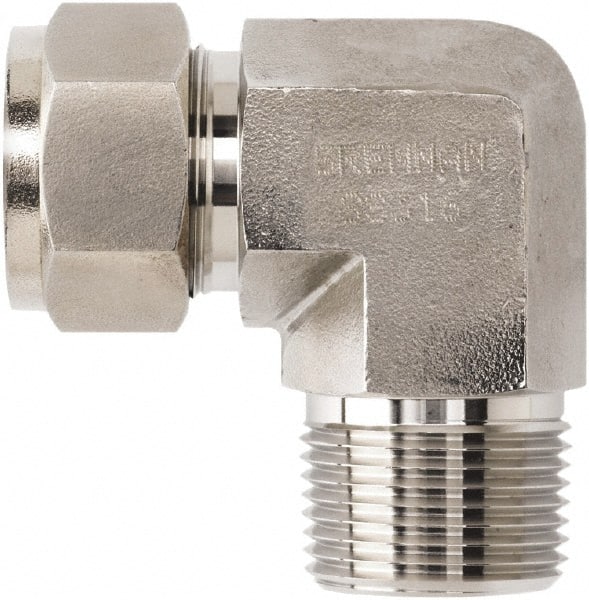 Brennan - 1/4" OD, Stainless Steel Male Elbow - Comp x MNPT Ends - Exact Tooling