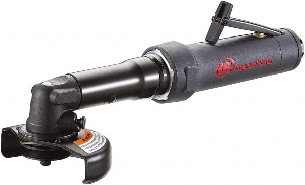 Ingersoll-Rand - 4" Wheel Diam, 14,500 RPM, Pneumatic Angle & Disc Grinder - 3/8-24 Spindle, 22 CFM, Rear Exhaust - Exact Tooling