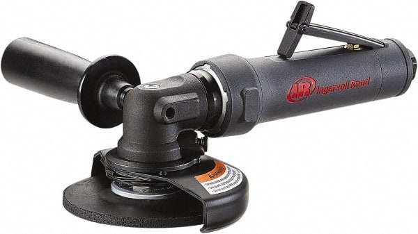 Ingersoll-Rand - 5" Wheel Diam, 12,000 RPM, Pneumatic Angle & Disc Grinder - 5/8-11 Spindle, 17 CFM, Rear Exhaust - Exact Tooling
