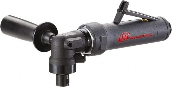 Ingersoll-Rand - 1/4" Collet, Angle Handle, Air Angle Die Grinder - 18,000 RPM, Rear Exhaust, 25 CFM, 1 hp, 90 psi - Exact Tooling