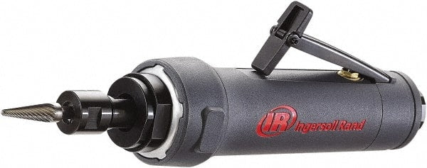 Ingersoll-Rand - 1/4" Collet, Straight Handle, Air Straight Die Grinder - 20,000 RPM, Rear Exhaust, 17 CFM, 1 hp, 90 psi - Exact Tooling