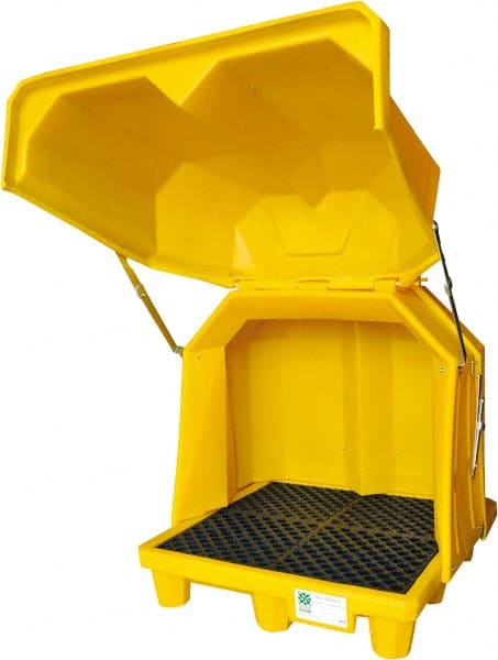 UltraTech - 66 Gal Sump, 6,000 Lb Capacity, 4 Drum, Polyethylene Spill Deck or Pallet - 58" Long x 54" Wide x 65" High, Liftable Fork, Drain Included, 2 x 2 Drum Configuration - Exact Tooling