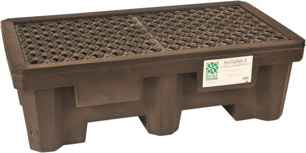 UltraTech - 66 Gal Sump, 1,500 Lb Capacity, 2 Drum, Polyethylene Spill Deck or Pallet - 53" Long x 29" Wide x 17" High, Liftable Fork, Inline Drum Configuration - Exact Tooling