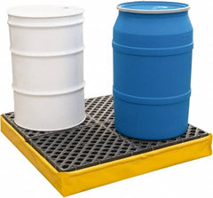 UltraTech - 66 Gal Sump, 2,400 Lb Capacity, 4 Drum, Polyethylene Spill Deck or Pallet - 56" Long x 25" Wide x 8" High, Liftable Fork, 2 x 4 Drum Configuration - Exact Tooling