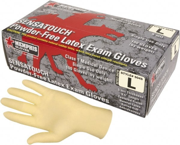MCR Safety - Size M, 5 mil, Medical Grade, Powder Free Latex Disposable Gloves - Exact Tooling