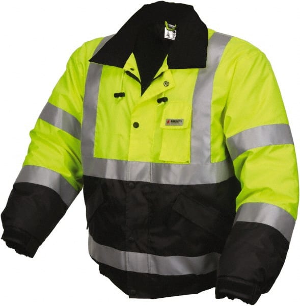 MCR Safety - Size 3XL, Lime, Rain, Cold Weather Rain Jacket - 3 Pockets, Detachable Hood - Exact Tooling