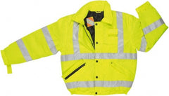 MCR Safety - Size 3XL, High Visibility Lime, Rain, Cold Weather Rain Jacket - 3 Pockets, Attached Hood - Exact Tooling