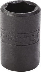 Proto - 3/8", 1/4" Drive, Standard Hand Socket - 6 Points, 7/8" OAL, Alloy Steel, Black Finish - Exact Tooling