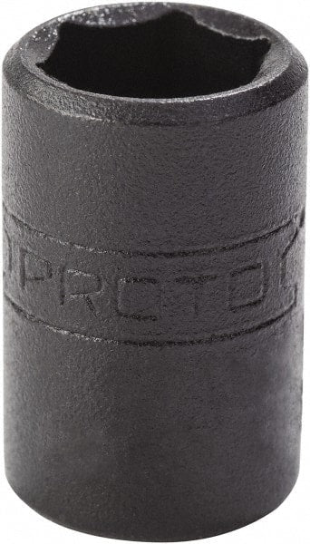 Proto - 9/16", 1/4" Drive, Standard Hand Socket - 6 Points, 7/8" OAL, Alloy Steel, Black Finish - Exact Tooling