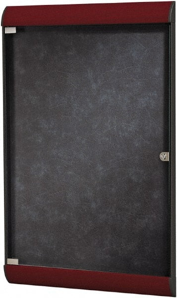 Ghent - 42.13" Wide x 27-3/4" High Enclosed Cork Bulletin Board - Vinyl, Stone (Color) - Exact Tooling