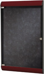 Ghent - 42.13" Wide x 27-3/4" High Enclosed Cork Bulletin Board - Vinyl, Stone (Color) - Exact Tooling