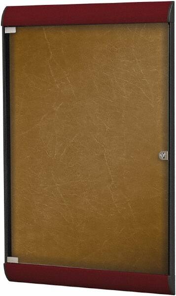 Ghent - 42.13" Wide x 27-3/4" High Enclosed Cork Bulletin Board - Vinyl, Navy Blue - Exact Tooling