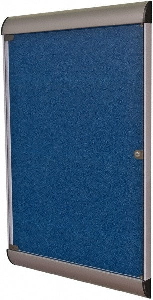 Ghent - 42.13" Wide x 27-3/4" High Enclosed Cork Bulletin Board - Vinyl, Caramel - Exact Tooling