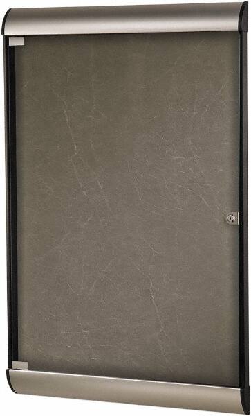 Ghent - 59.13" Wide x 36" High Enclosed Cork Bulletin Board - Natural Cork, Aluminum Frame - Exact Tooling