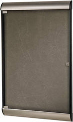 Ghent - 59.13" Wide x 36" High Enclosed Cork Bulletin Board - Natural Cork, Aluminum Frame - Exact Tooling