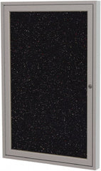 Ghent - 36" Wide x 30" High Enclosed Cork Bulletin Board - Rubber, Confetti (Color) - Exact Tooling