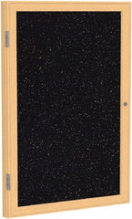 Ghent - 36" Wide x 24" High Enclosed Cork Bulletin Board - Rubber, Confetti (Color) - Exact Tooling