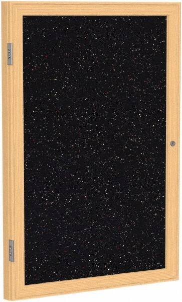 Ghent - 24" Wide x 18" High Enclosed Cork Bulletin Board - Rubber, Confetti (Color) - Exact Tooling