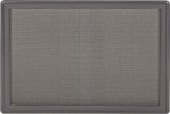 Ghent - 47" Wide x 34" High Enclosed Cork Bulletin Board - Fabric Covered, Black - Exact Tooling