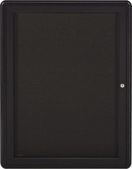 Ghent - 34" Wide x 24" High Enclosed Cork Bulletin Board - Fabric Covered, Gray - Exact Tooling