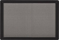 Ghent - 47" Wide x 34" High Enclosed Cork Bulletin Board - Fabric Covered, Black - Exact Tooling