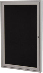 Ghent - 36" Wide x 30" High Enclosed Cork Bulletin Board - Rubber, Black - Exact Tooling