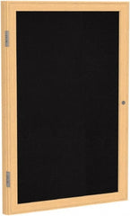 Ghent - 36" Wide x 30" High Enclosed Cork Bulletin Board - Rubber, Black - Exact Tooling