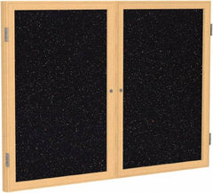 Ghent - 48" Wide x 36" High Enclosed Cork Bulletin Board - Rubber, Confetti (Color) - Exact Tooling
