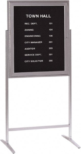 Ghent - 1 Door, 30 Inch Wide x 36 Inch High, Acrylic Enclosed Letter Board - Silver Satin - Exact Tooling