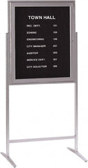 Ghent - 1 Door, 30 Inch Wide x 36 Inch High, Acrylic Enclosed Letter Board - Silver Satin - Exact Tooling